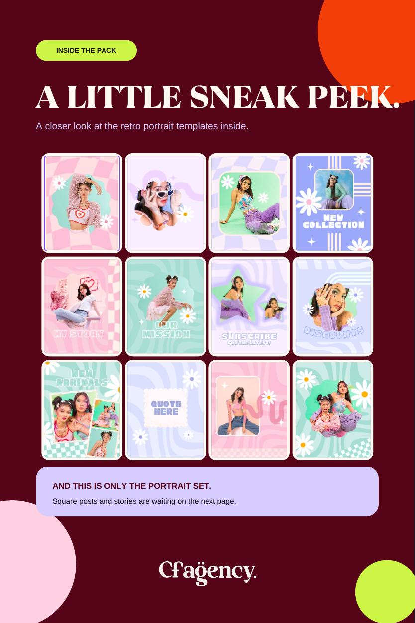 Preview 1 of 90 Retro Instagram Templates